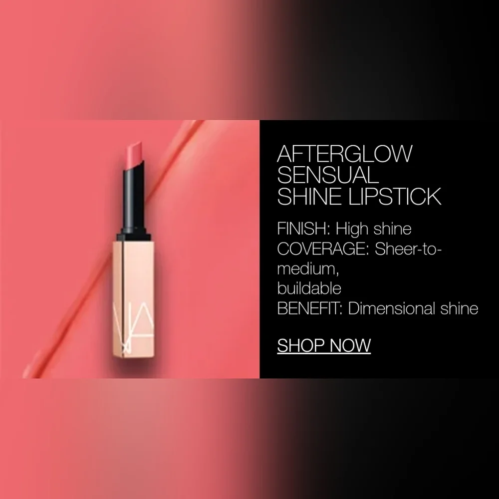 Nars Afterglow Sensual Shine Hydrating Lipstick Orgasm Peach Pink Brand New